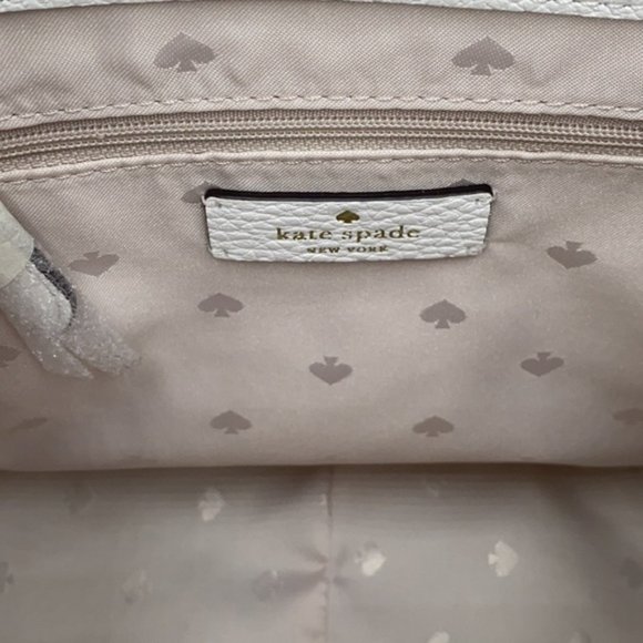NWT Kate Spade1 - Leila Striped Canvas Pebble Leather Medium Flap Backpack8.4 - Picture 12 of 13